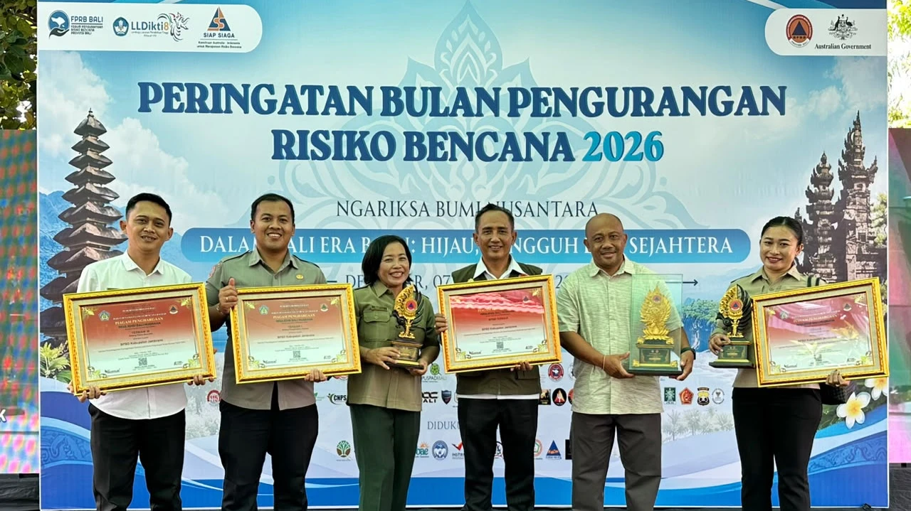 Sabet 4 Penghargaan Sekaligus, BPBD Jembrana Penyelenggara Penanggulangan Bencana Terbaik se-Bali