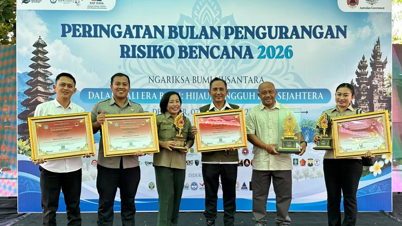 Sabet 4 Penghargaan Sekaligus, BPBD Jembrana Penyelenggara Penanggulangan Bencana Terbaik se-Bali